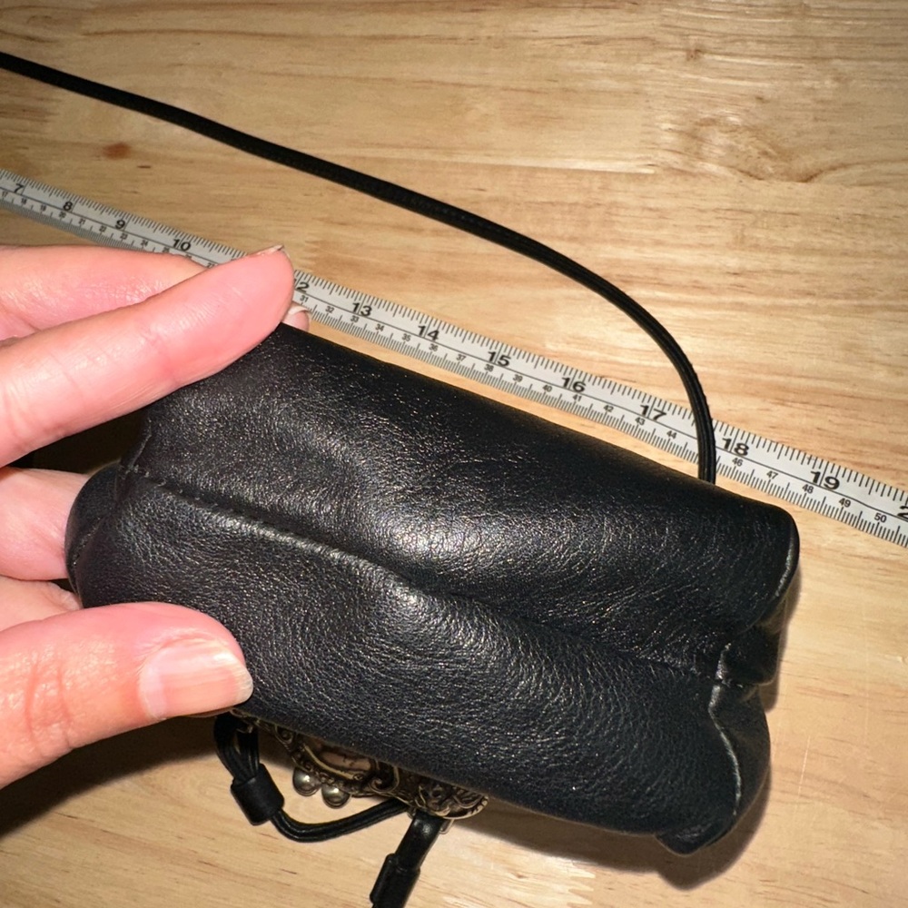 Brighton One World Black Stacy Mini Leather Handbag Purse - Picture 9 of 11